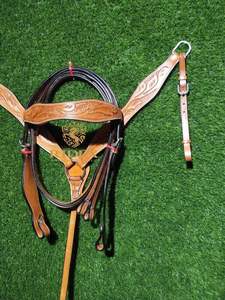 Ensemble de collier usiné à la main toutes tailles pour l'approvisionnement mondial de l'Inde... Premium Custom meilleure qualité en cuir Headstall & Breast Plate - Product Image 3