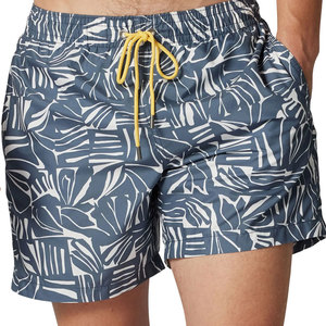 OEM Custom <b>Men</b> Swim <b>Shorts</b> Charcoal Grey <b>White</b> Abstract Print Beachwear Quick Dry Waterproof UV Protection Board <b>Shorts</b> - Product Image 6