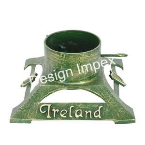 Support décoratif pour sapin d'Irlande Support d'arbre de Noël en fonte fini vert antique pour la décoration de la maison des vacances et des festivals - Product Image 2