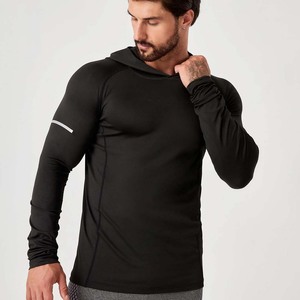 Sweat-shirts à capuche à manches longues pour hommes de musculation Fitness Noir - Product Image 5
