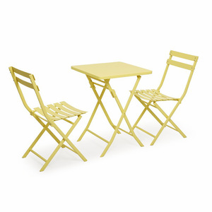 Set di 3 Pezzi Tavolo e Sedie Pieghevoli da Bistrot per Esterni, Arredamento da Giardino per Prato, Cortile, Balcone, Verde - Product Image 6