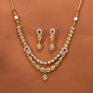 Conjunto de Collar Chapado en Oro Clásico Antiguo, Conjunto de Collar Vintage de Moda - Product Image 3