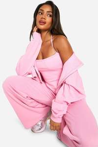 Conjunto de 2 piezas de algodón 100% de alta calidad, Sudadera con capucha de gran tamaño, pantalones para correr, sudadera con hombros caídos, pantalones de chándal, patrón sólido para invierno - Product Image 2