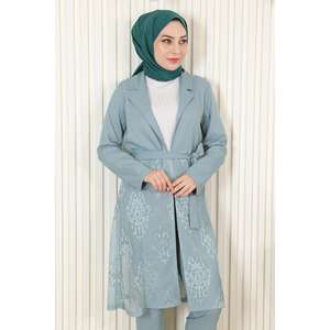 Ensemble décontracté en dentelle avec hauts longs et longueur midi - Product Image 2