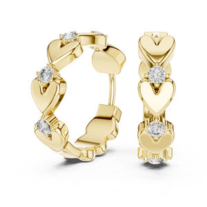 Elegantes Pendientes Redondos con Diamantes Cultivados en Laboratorio |   Oro Amarillo de 14K |   Ropa de Fiesta para Mujer, Regalo de Aniversario Nupcial Certificado de Lujo - Product Image 3