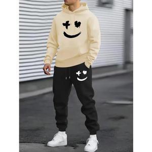 Fall/Winter Men's Long Sleeve Hooded Sweatshirt and <b>Sweatpants</b> <b>Set</b>, Casual Sportswear Outfit Fashion Trend <b>Set</b> - Product Image 5
