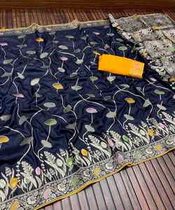 Dentelle et Séquence Organza Saree pour les Mariages - Product Image 1