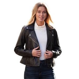 แจ็คเก็ตมอเตอร์ไซค์หนังสำหรับผู้หญิงฤดูหนาว แบบถัก ระบายอากาศ กันน้ำ กันลม รับทำโลโก้ OEM - Product Image 1