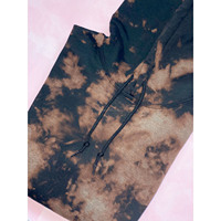Hoodie Fleece Kasual Unisex Ukuran Besar Lengan Panjang dengan Bordir Tie Dye 100% Katun 300g, Cetak Digital Musim Dingin, Desain Khusus
