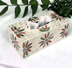 Boîte à mouchoirs moderne MOP Boîte de rangement pour serviettes en forme de cube Porte-mouchoirs en papier fait à la main pour la cuisine et les repas - Product Image 5