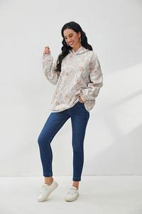 Nuevo Camo Luxury Women Hoodies Alta calidad Algodón Fleece Acid Wash Pullover Heavyweight Streetwear Boxy Fit Invierno Otoño - Product Image 3