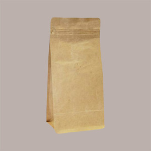 Brown Paper Bag with Coffee Pod Storage Strip and Valve 160+80x260 mm 50 Piece Set - Product Image 1