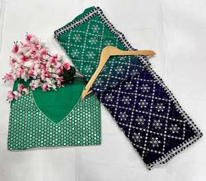 ชุดปาร์ตี้สำหรับผู้หญิงชุดส่าหรีแบบเต็มตัวปักเลื่อมหนักใหม่สำหรับฤดูหนาว - Product Image 4