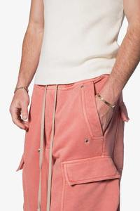 Recién llegado, pantalones de chándal de felpa francesa de peso pesado, pantalones de hombre con bolsillos Cargo con logotipo bordado desgastado lavado personalizado - Product Image 5