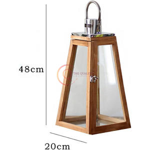 โคมไฟกรอบไม้แกะสลักด้วยมือสีตามสั่งมีด้ามจับโลหะโคมไฟแขวนที่แขวนอยู่ด้านบนเป็นเอกลักษณ์เชิงเทียนและที่วาง - Product Image 2