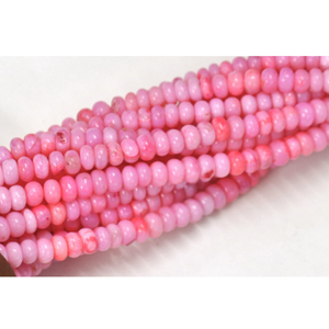 Perles d'opale rose foncé : pierre précieuse AAA, rondelle, 7-10 mm, brin de 15 pouces - Product Image 5