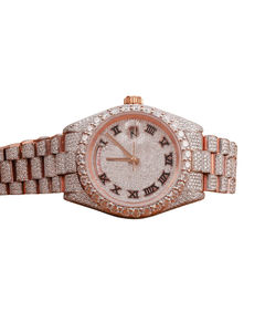 Montre Hip Hop de qualité supérieure avec diamants, montre de luxe en acier inoxydable avec diamants Moissanite VVS, montres Moissanite serties de diamants - Product Image 1
