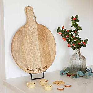 Tabla de Cortar Redonda con Asa, Superficie Gruesa y Lisa, Ideal para Cortar, Servir Postres y Mejorar el Estilo de la Cocina - Product Image 5