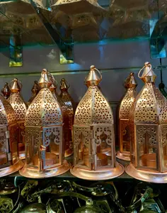 Marokkaanse Koperen Kaarshouder Handgemaakte Decor Vintage Stijl