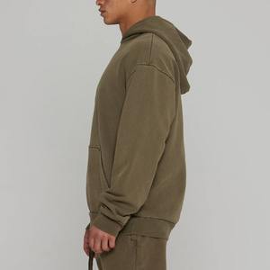 Épais lourd blanc à capuche goutte épaule hommes sweat 380 360 320 Gsm Logo personnalisé français éponge lourd surdimensionné à capuche - Product Image 3