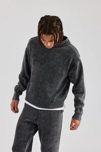 Sudadera con Capucha para Hombre, Invierno 2026, Estilo Desgastado, Color Sólido, Mangas Regulares, 100% Algodón, Ako - Product Image 3