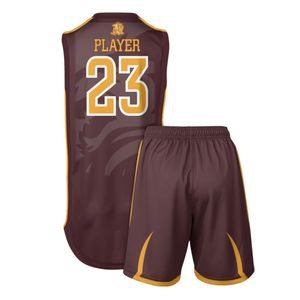 Uniformes de basket-ball en maille de polyester respirant à impression numérique complète, ensembles grande taille avec hauts pour vêtements de sport - Product Image 6