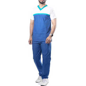 Traje de exfoliación de hospital de color y diseño personalizado para trajes de Enfermería de hospital de color sólido para hombres - Product Image 1