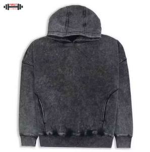 Chándal de lavado ácido con capucha de invierno para hombre, traje deportivo elegante de manga larga, forro polar de algodón 100%, ajuste cómodo - Product Image 6