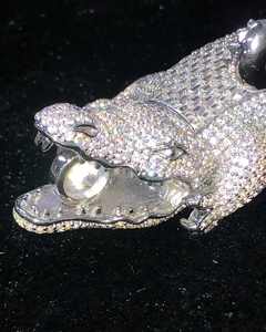 Colgante de Plata de Ley S925 con Diseño 3D de Cocodrilo Salvaje, Brillante con Diamantes de Moissanita, Joyería Hip Hop Personalizable - Product Image 3
