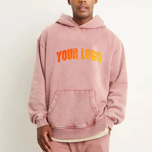 Sweat à capuche personnalisé de haute qualité 450 GSM poids lourd sérigraphié-Sweat à capuche 100% coton lavé à l'acide et en détresse - Product Image 1