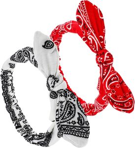 New Paisley Bow Headband for Women Elastic Knot <strong>Hair</strong> Bands Vintage Boho Turban Headwrap Red White Blue <strong>Burgundy</strong> <strong>Hair</strong> <strong>Accessories</strong> - Product Image 1