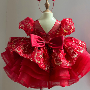 Robe à jupe évasée de haute qualité Nhung Nguyen, taille courte, pour bébés filles, avec paillettes, fabriquée au Vietnam - Prix compétitif OEM ODM - Product Image 4