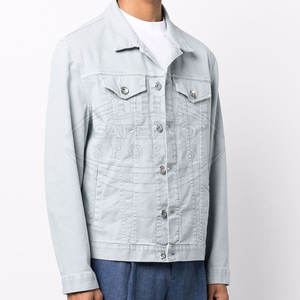 Chaqueta Vaquera Premium para Hombre con Cuello Alto y Logotipo Frontal, Diseño Moderno, Duradera, 100% Algodón para Uso Casual y Fiestas de Invierno - Product Image 3