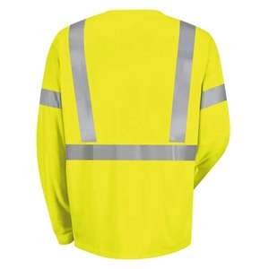 T-shirt de sécurité haute visibilité vintage en satin, vêtement de travail de chantier, logo personnalisé, manches longues, respirant, poignets côtelés, sécurité - Product Image 4