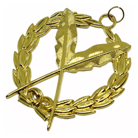 Collar de Cadena de Oficial de la Francmasonería, Estilo Antiguo, Moderno y Tradicional, Color Azul, Chapado en Oro, Personalizable, Joyas Masónicas de Alta Calidad, Lujo 3D, OEM