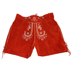 Taille haute bavarois traditionnel femmes court Oktoberfest Trachten dentelle Logo chèvre daim cuir dames hiver Costume - Product Image 6