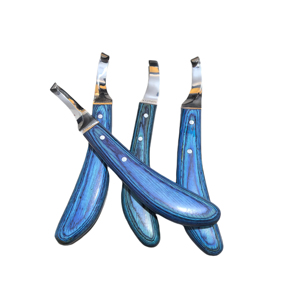 Bottes équitation protecteur réglable en acier chromé gauche et droite Bracelet en forme de couteau Design manche en bois pattes griffes cheval - Product Image 1