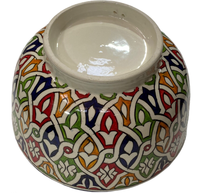 Grand bol de service marocain coloré en céramique polie, fait main, écologique, peint à la main, bol à salade Fasiya, ustensiles de cuisine