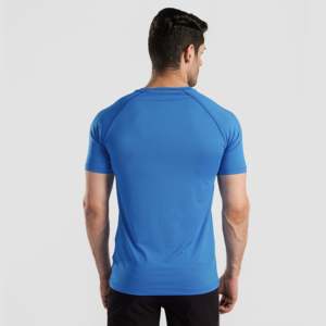 T-shirts imprimés GA Power Tee Electric Blue Slim Fit 100% coton biologique 200 grammes Motif uni Tissu tricoté compressé - Product Image 2