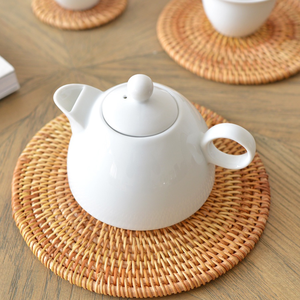 ที่รองแก้วหวายไม้ไผ่สานธรรมชาติงานหัตถกรรมหวายดีไซน์ดอกไม้คลาสสิกทนความร้อนจากเวียดนาม - Product Image 5