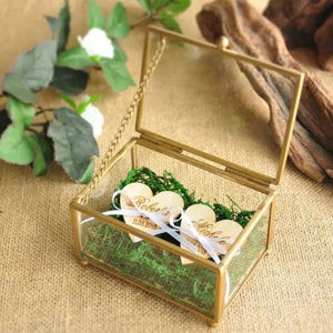 Fancy Hexagonal Glass Jewelry <b>Box</b> Gold Brass Metal Frame Clear Display <b>Trinket</b> Keepsake Organizer Wedding Ring <b>Box</b> Home Decor - Product Image 6