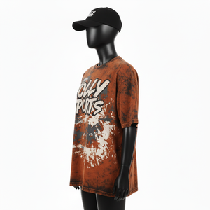 Chemise pour femme en coton jersey délavé à l'acide, 220 GSM, coton doux, couleur marron gris, logo personnalisé imprimé à l'écran, respirant - Product Image 4