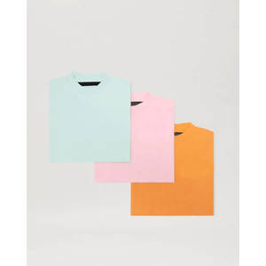 T-shirt lourd conception personnalisée vierge 100% coton col rond hommes couleur unie t-shirts - Product Image 6