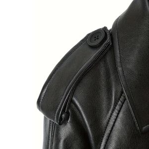 Chaqueta de cuero de lana de piel de oveja para mujer, chaqueta cálida de invierno para motocicleta, abrigo corto de retazos, diseño de ropa de calle de manga larga - Product Image 3