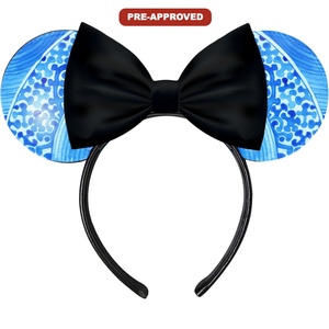 H.E.R. Accessories Custom Factory Order Vinyl <b>Mouse</b> Ears Headband Patterned Design Universal Fit Made-to-Order Hair Accessory - Product Image 1