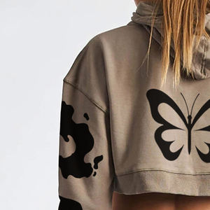 เสื้อครอปสำหรับวิ่งผ้าฟลีซระบายอากาศได้ดีของผู้หญิงเสื้อครอปมีฮู้ดสไตล์ใหม่เสื้อครอปไซส์ใหญ่พิเศษสำหรับฤดูหนาวโลโก้แบบกำหนดเองได้2025 - Product Image 4