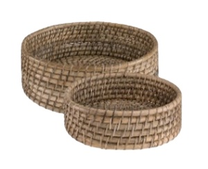Cesta para Pan Ovalada LOMBOK CV.Craftindo, Juego de 2, Color Gris Natural, Cómoda, Elegante, Duradera, Hecha a Mano, de Alta Calidad para Muebles Infantiles - Product Image 1