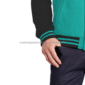 Custom Embroidery Wool Varsity <b>Jacket</b> with Stand Collar and Front Logo Windproof Breathable <b>Summer</b> Streetwear - Product Image 4