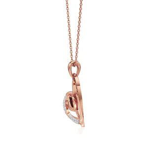 Colgante de Corazón con Circonitas, Chapado en Rodio y Oro Rosa - Product Image 3