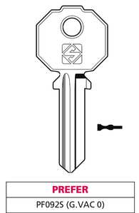 Clé en laiton Pf092s (g. Vac 0) Prefer - Product Image 1